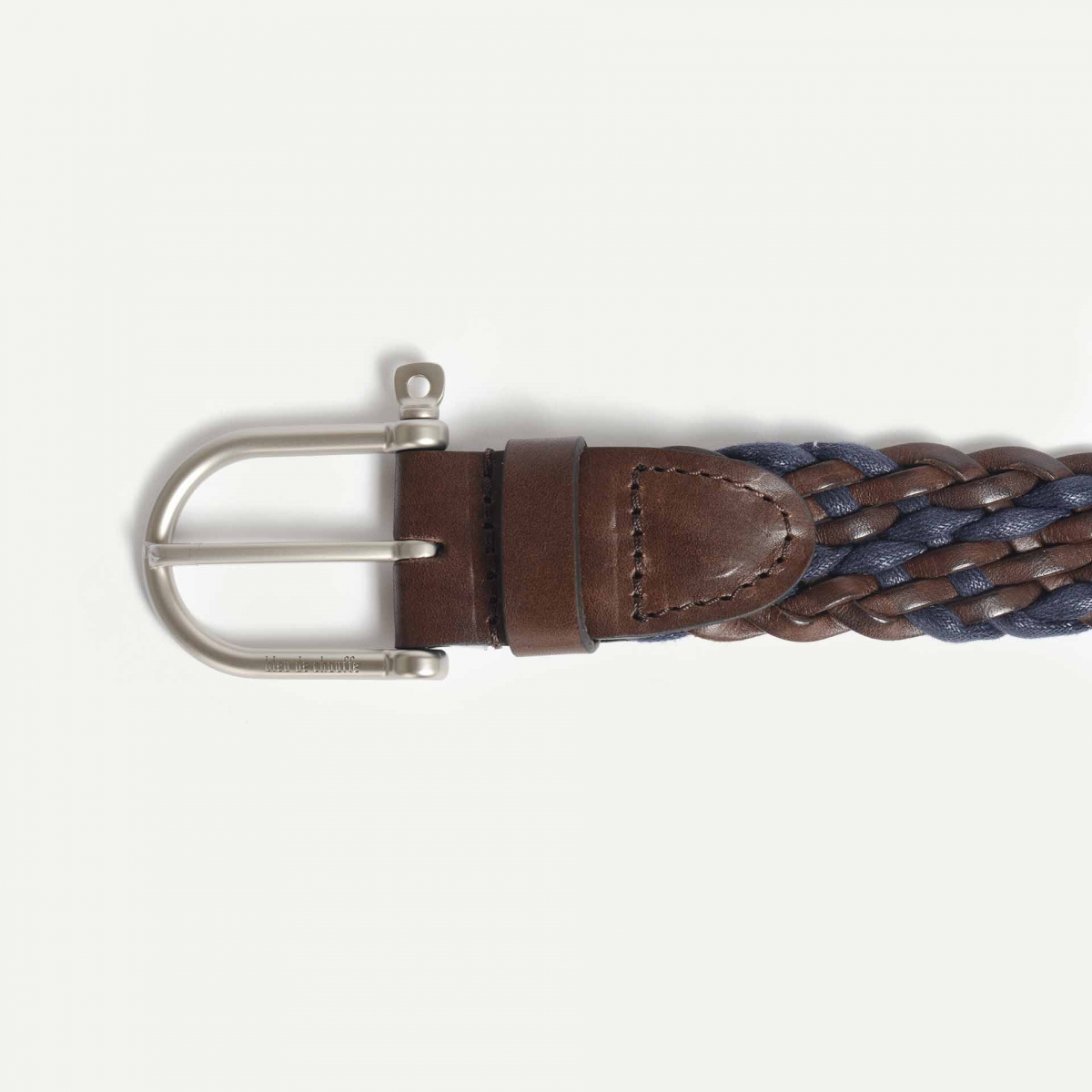 Manille Belt / braided leather - Blue Palissandre (image n°3)