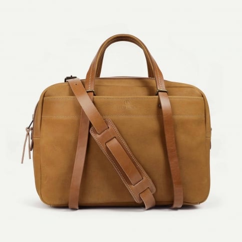 Sac business Report - Miel / Cuir Waxé