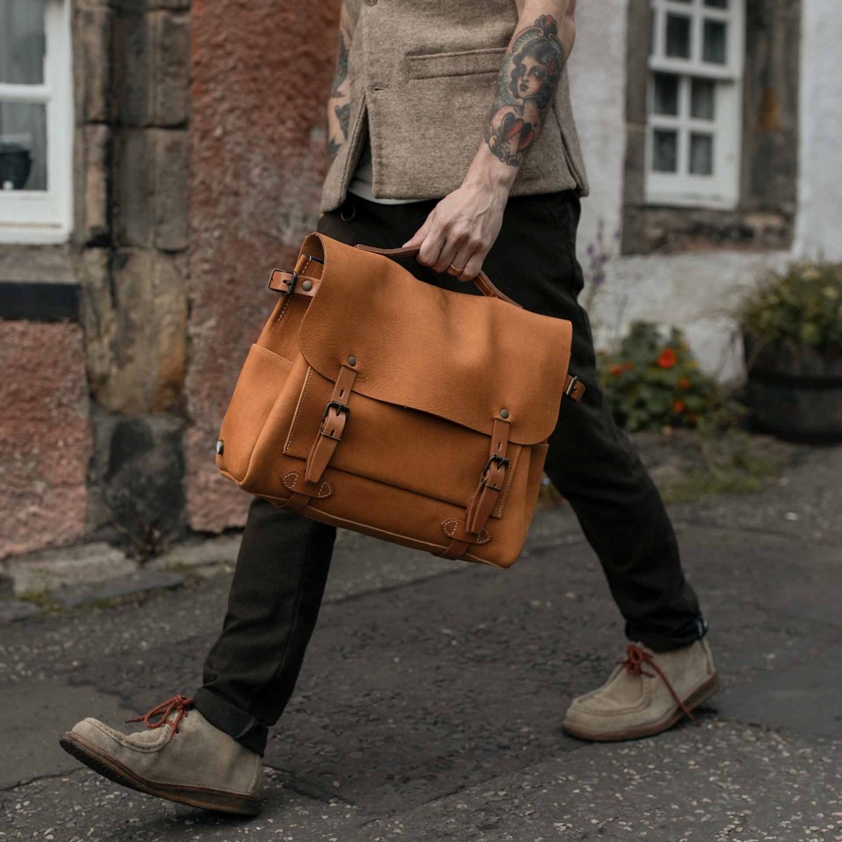 Postman bag Eclair M - Honey / Waxed Leather (image n°5)
