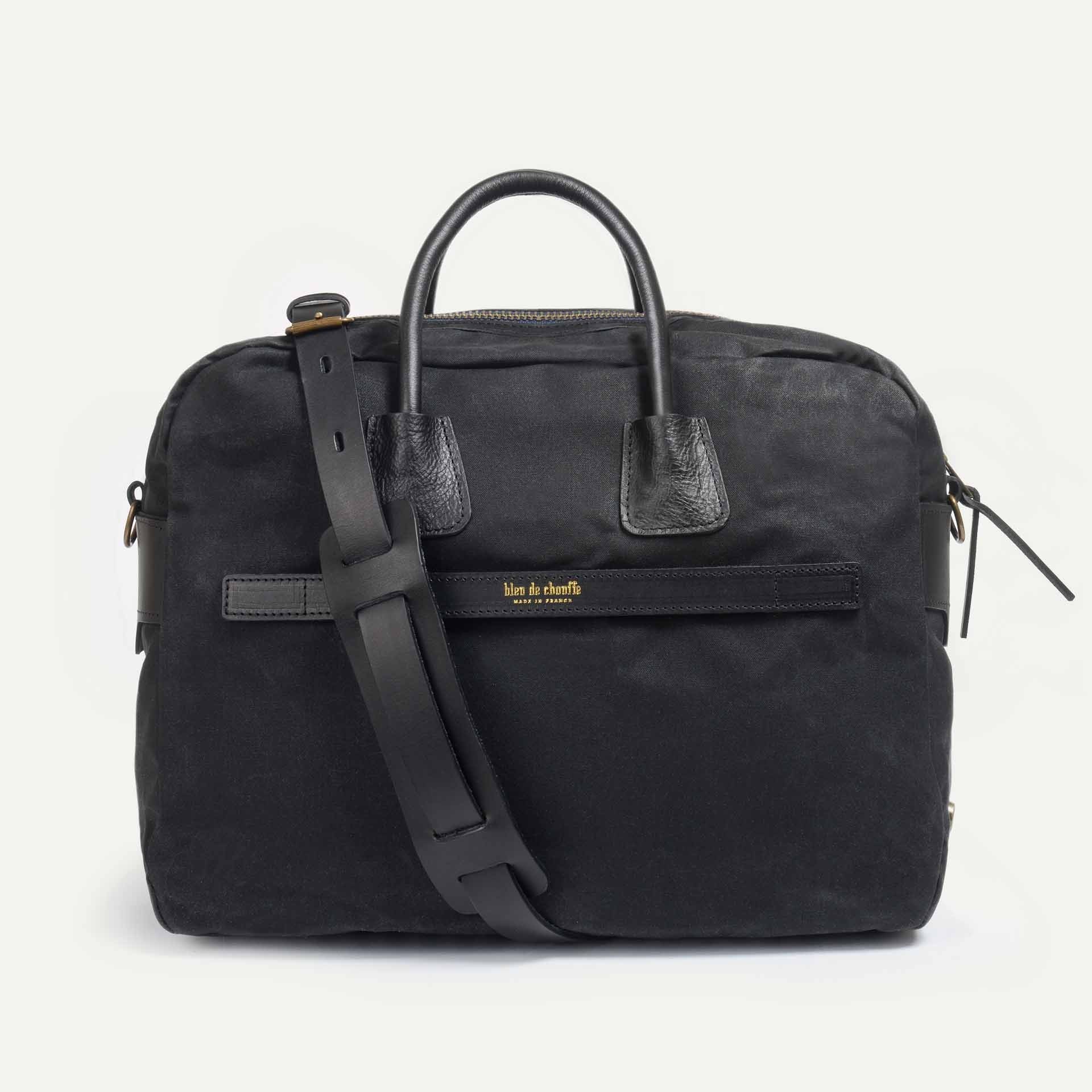 Sac business Zeppo - Noir Waxé (image n°3)