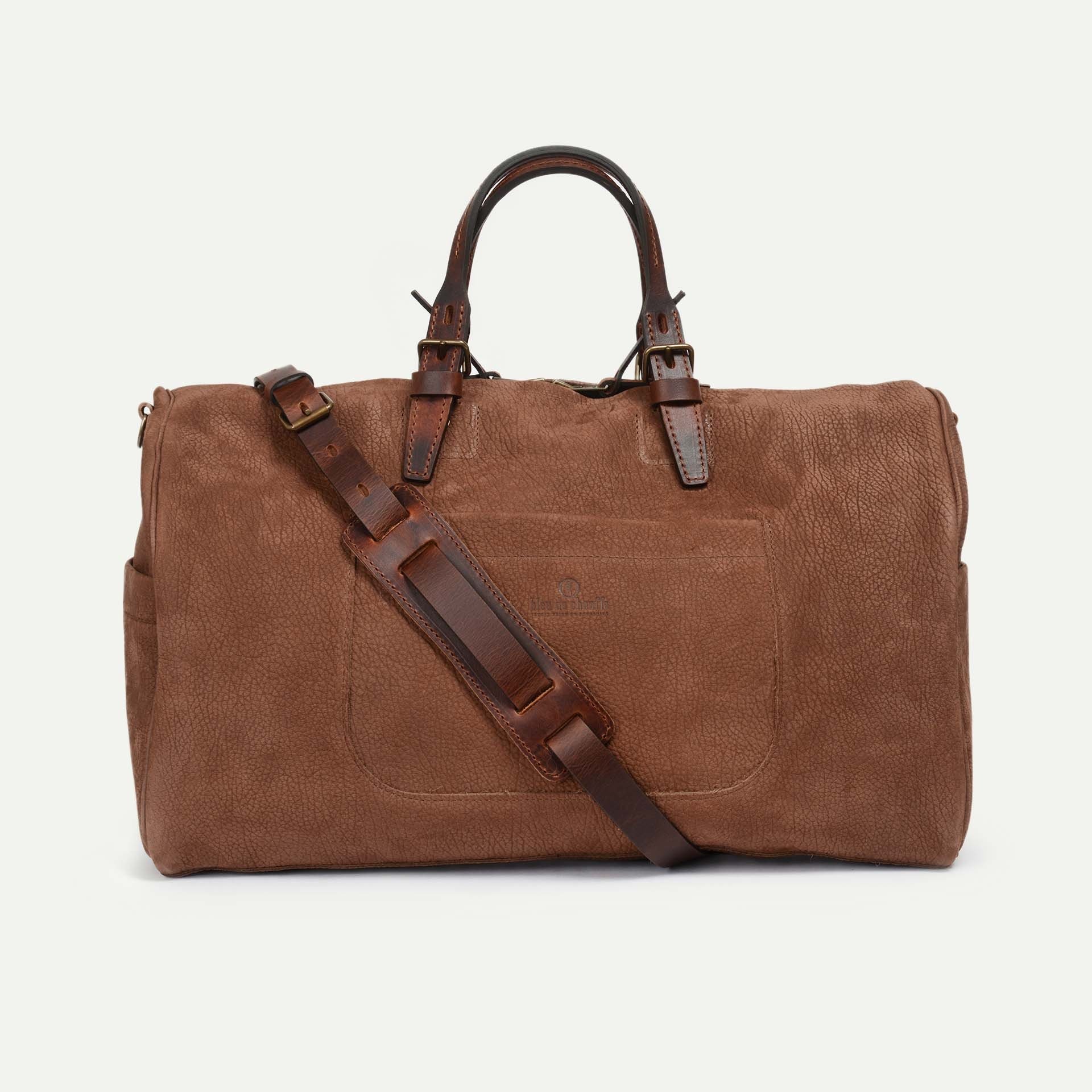 Leather Duffle Bag HOBO Brown I Travel bag for Men I Made in France