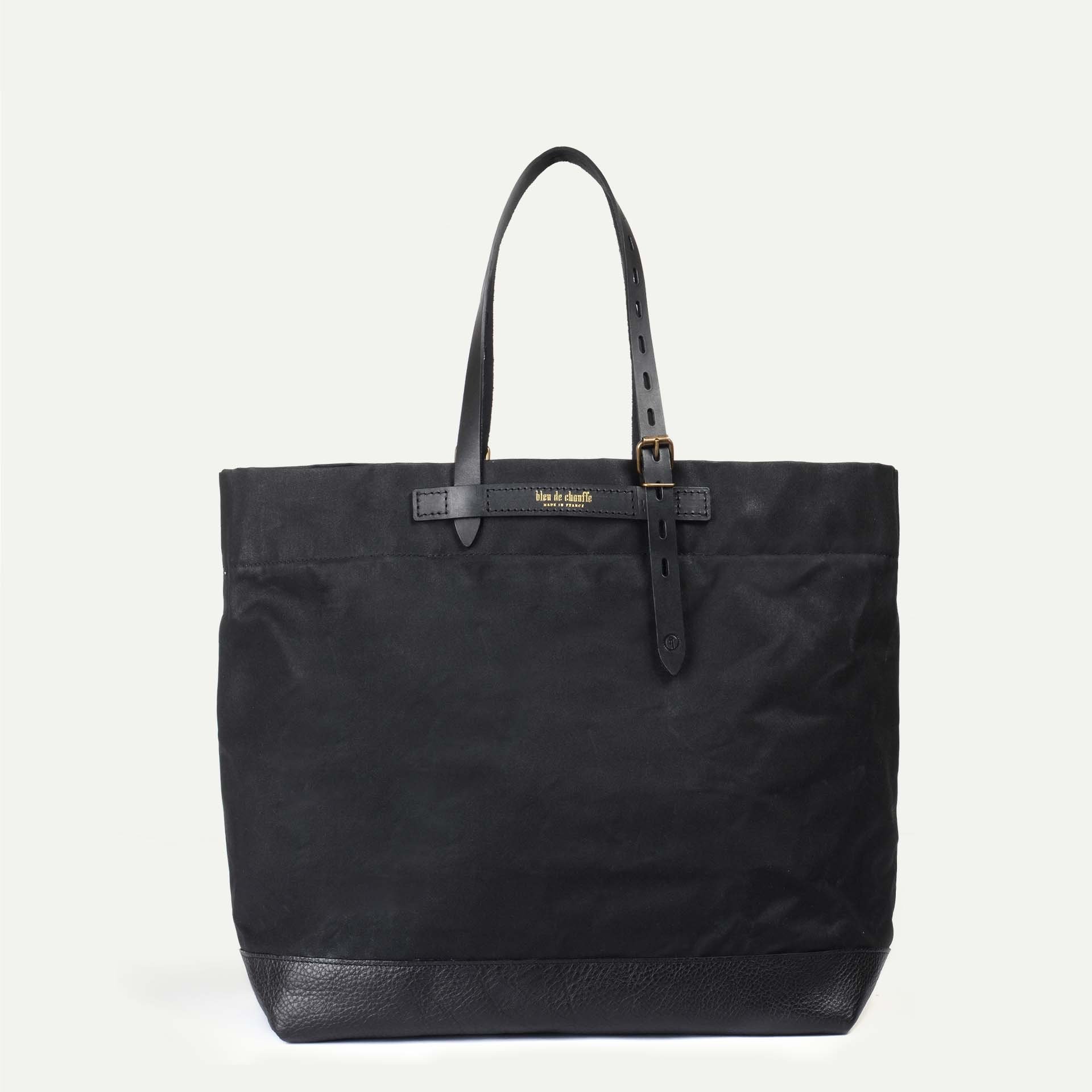 Zinnia  Tote bag - Black waxed (image n°1)
