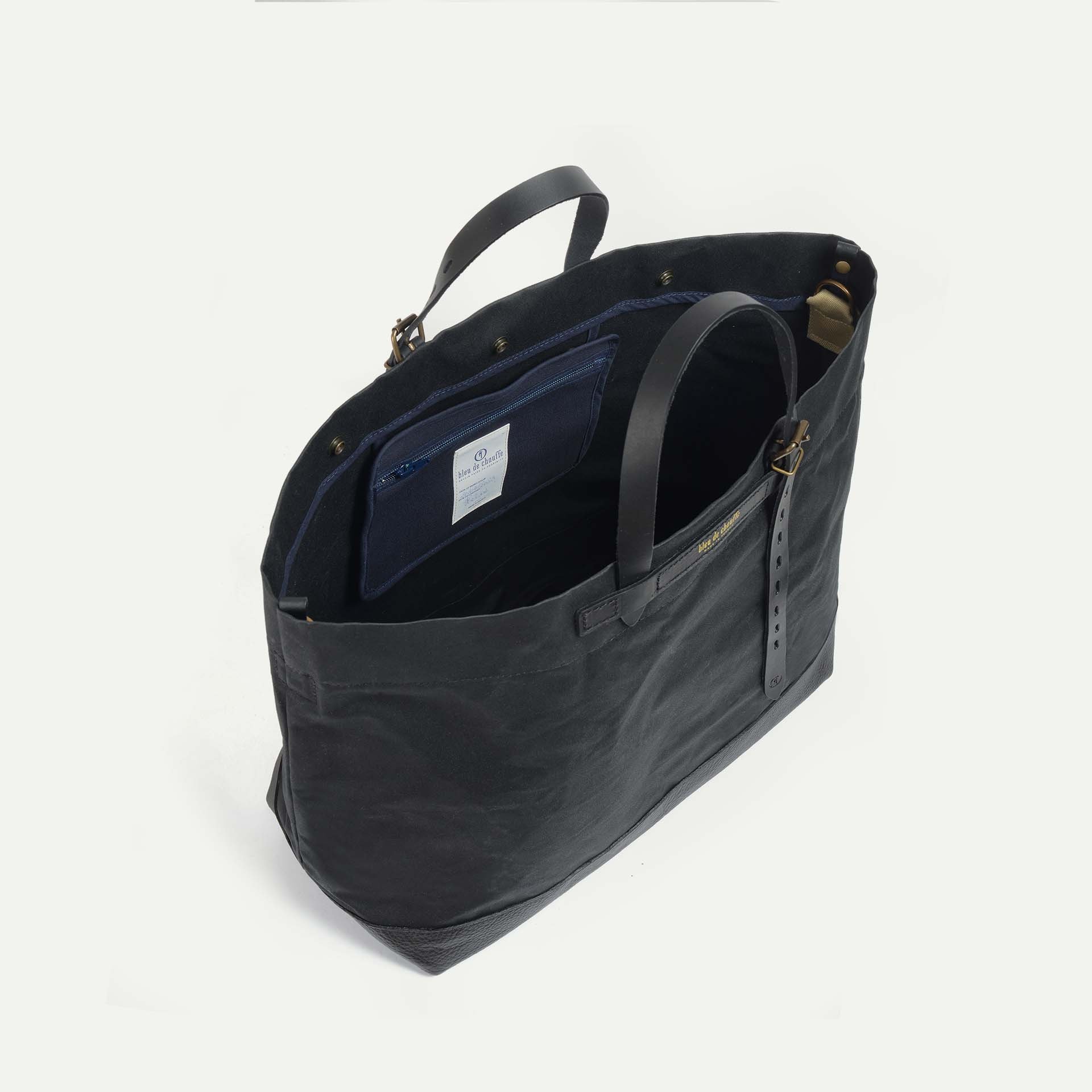 Zinnia  Tote bag - Black waxed (image n°4)