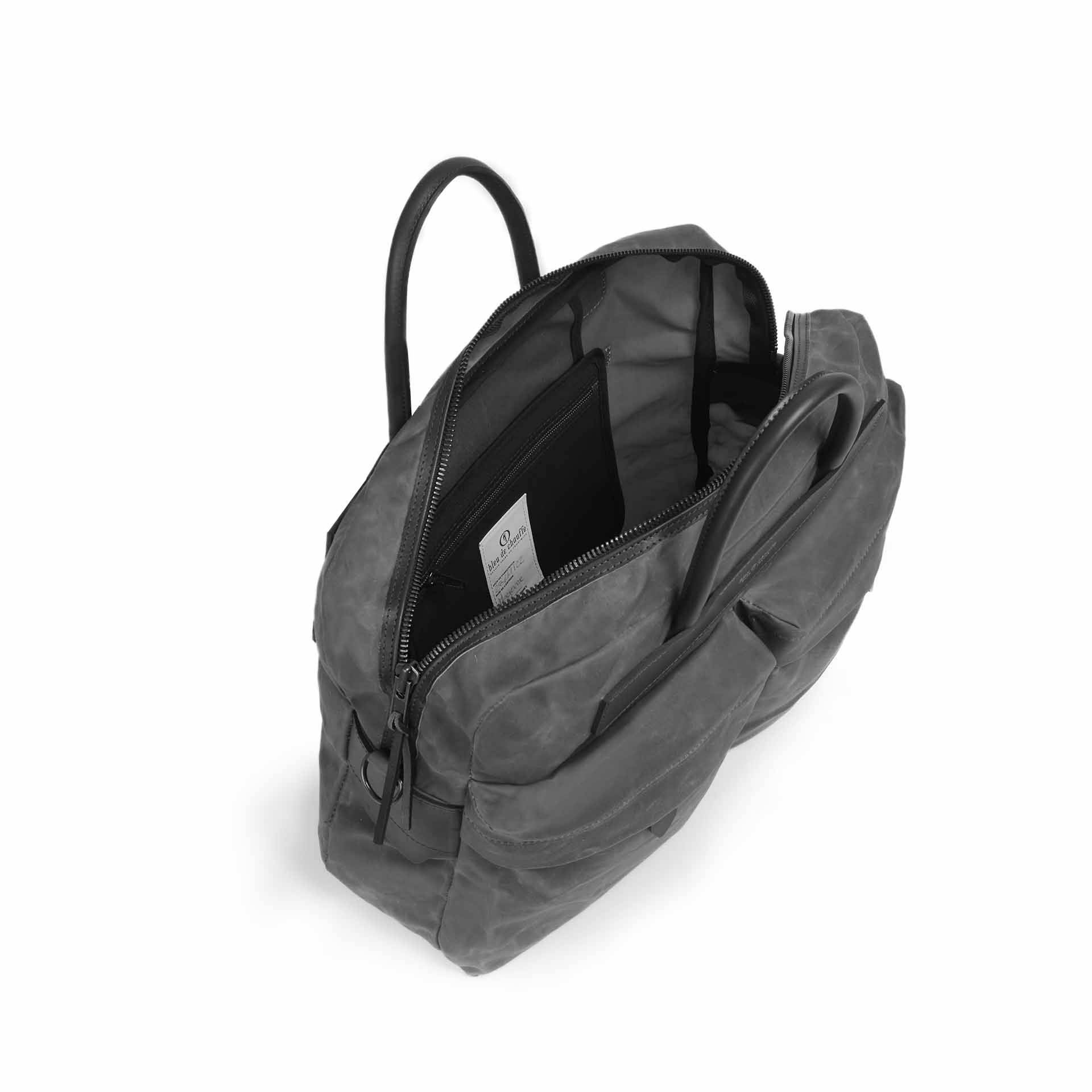 Hélios business bag - Black waxed (image n°4)