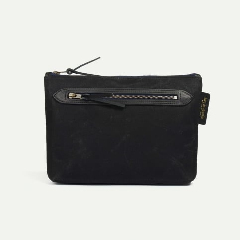 Trousse de toilette Zèbre - Noir waxé