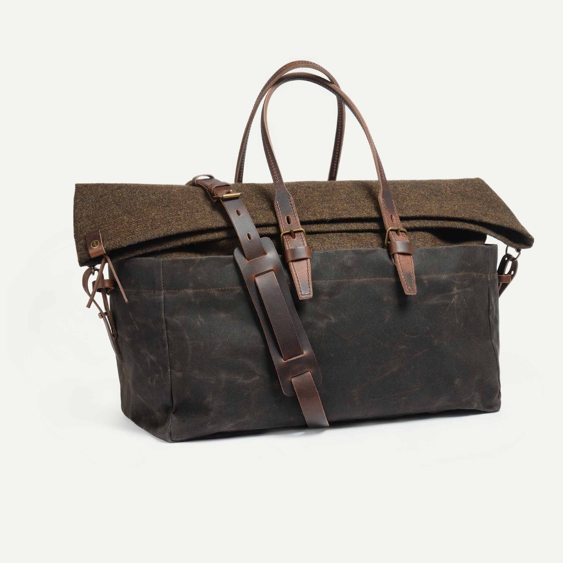Cabine travel bag – waxed khaki tweed (image n°2)