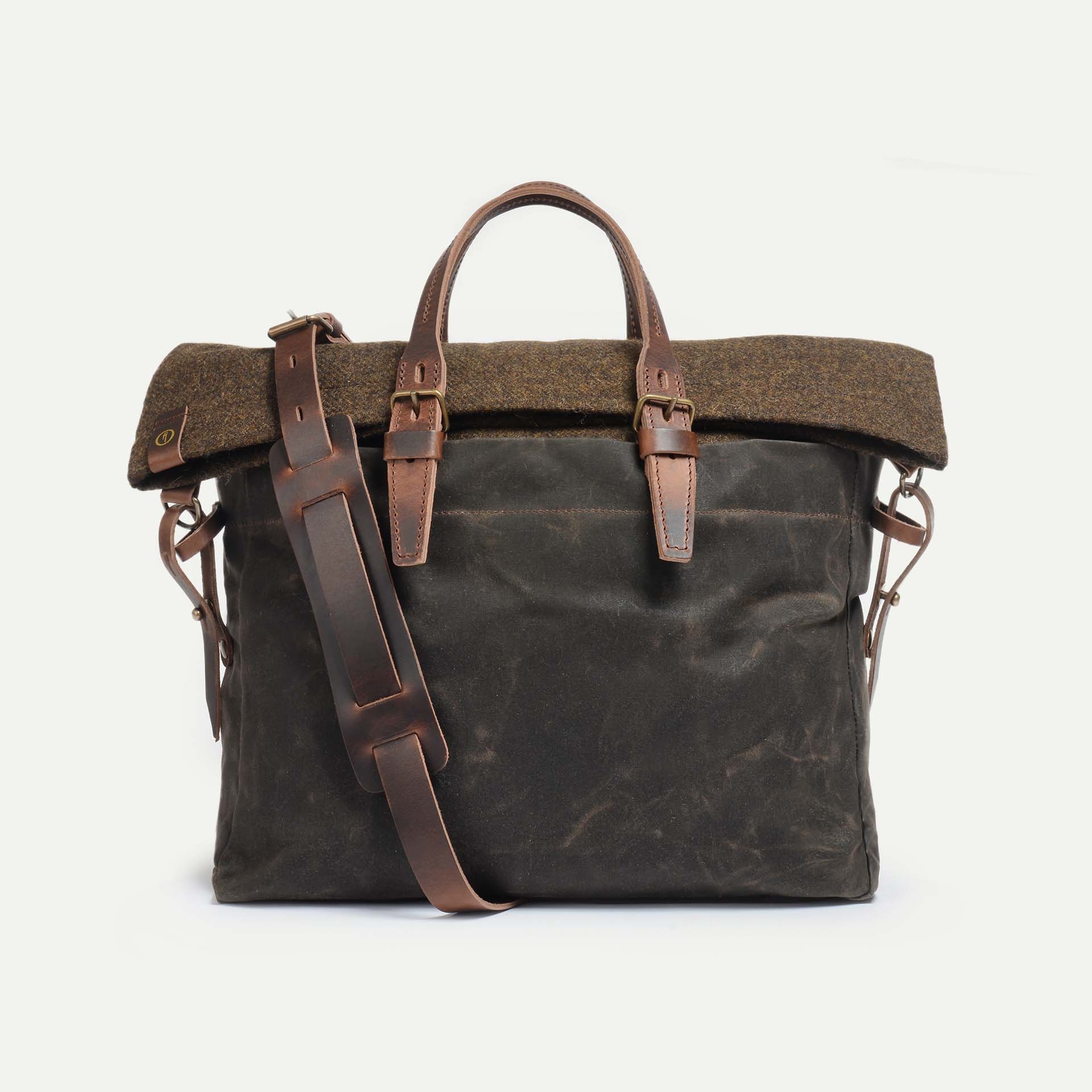 Remix business bag - waxed khaki tweed (image n°2)