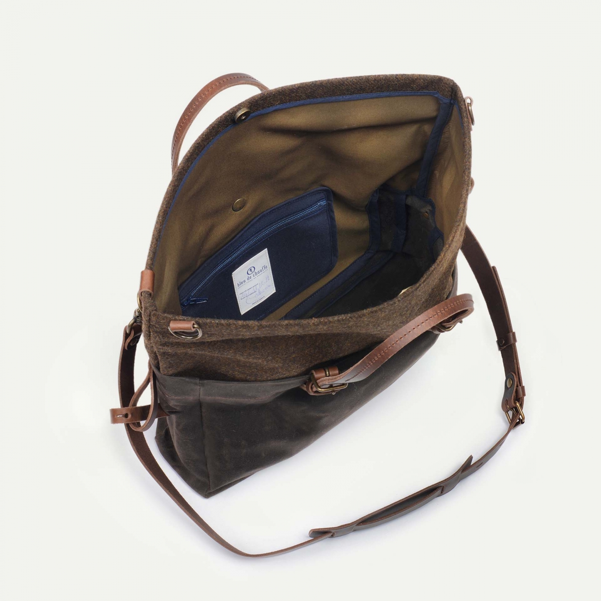 Remix business bag - waxed khaki tweed (image n°4)