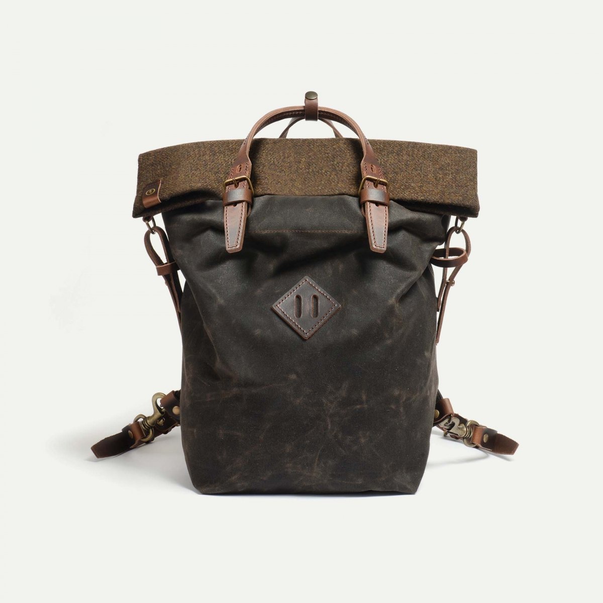 25L Woody backpack - waxed khaki tweed (image n°1)