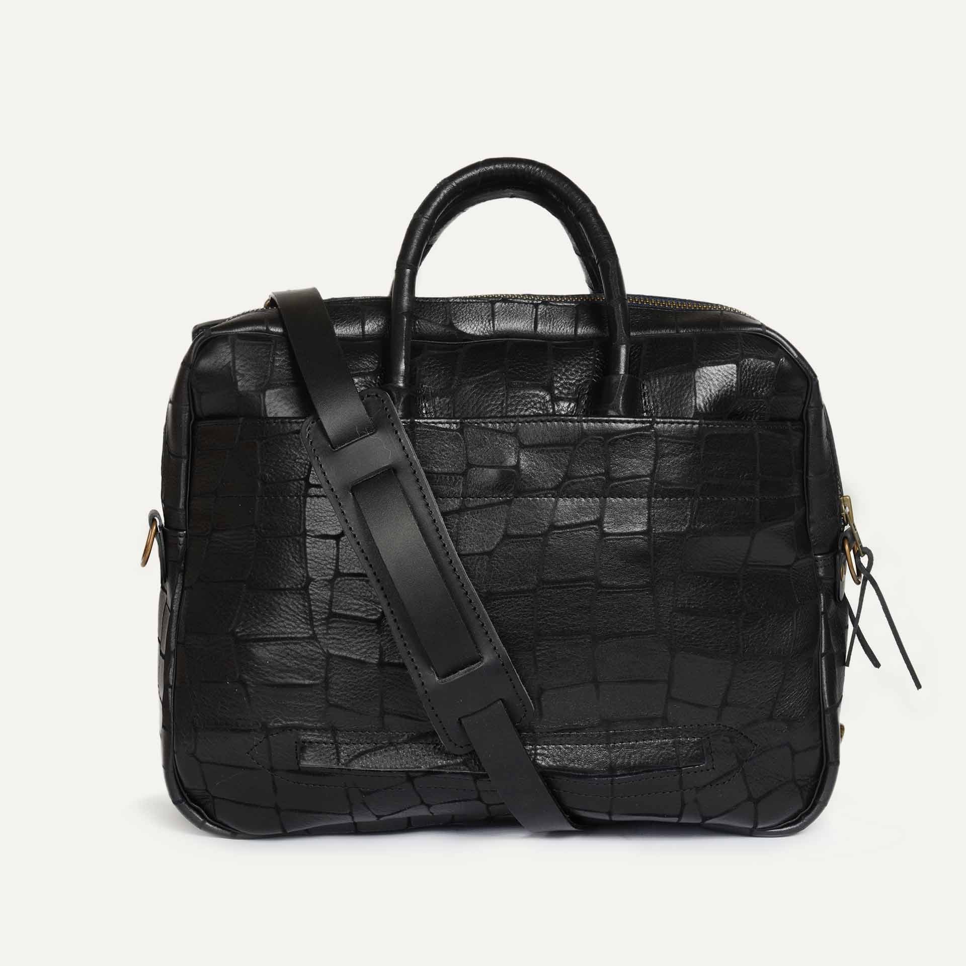 Zeppo Business bag Croco - Black (image n°3)