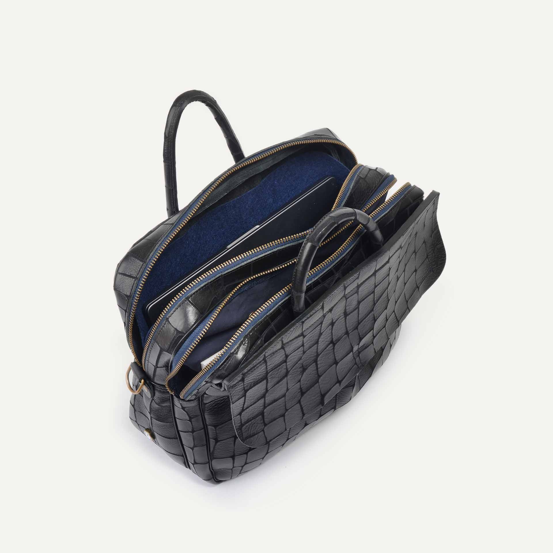 Zeppo Business bag Croco - Black (image n°4)