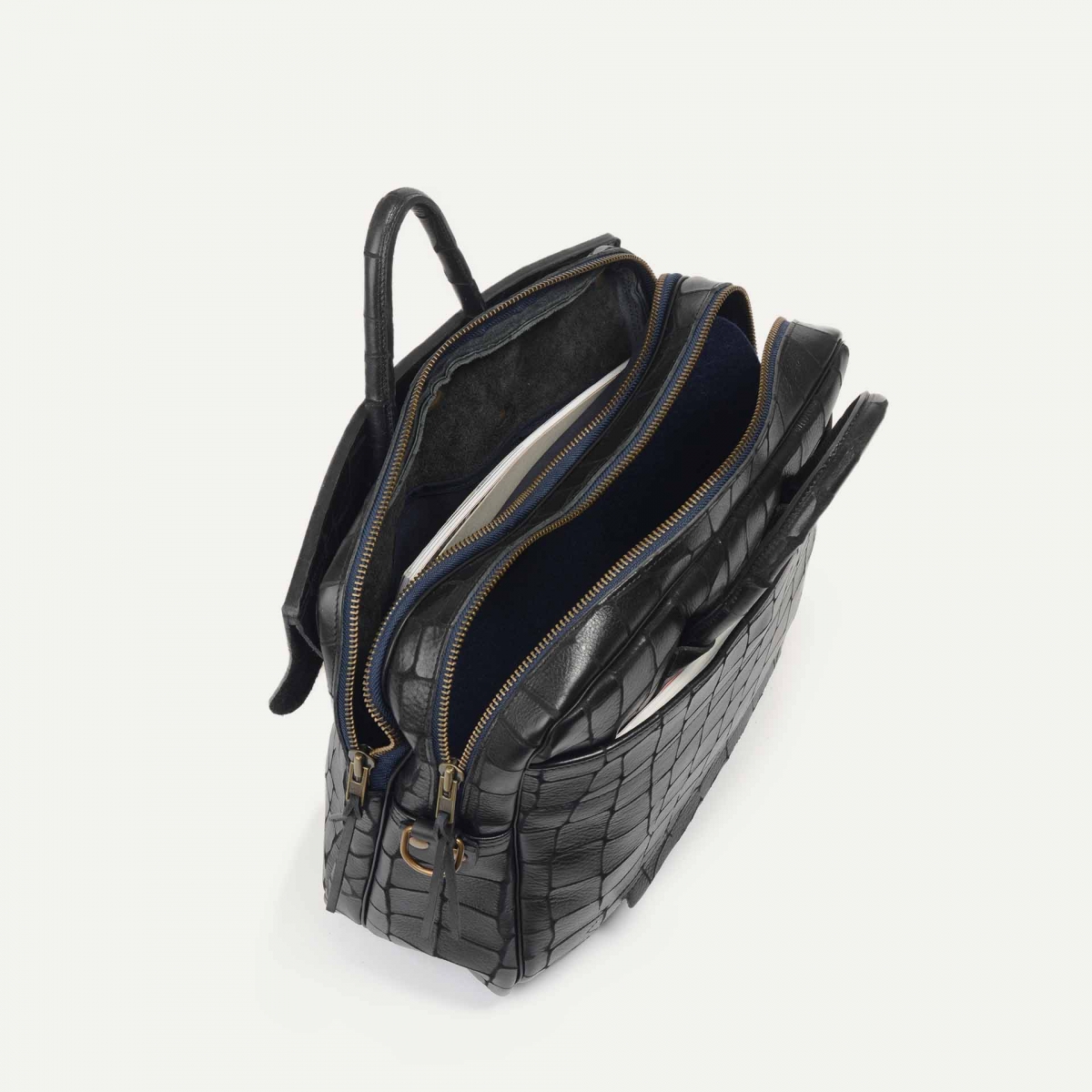 Zeppo Business bag Croco - Black (image n°5)