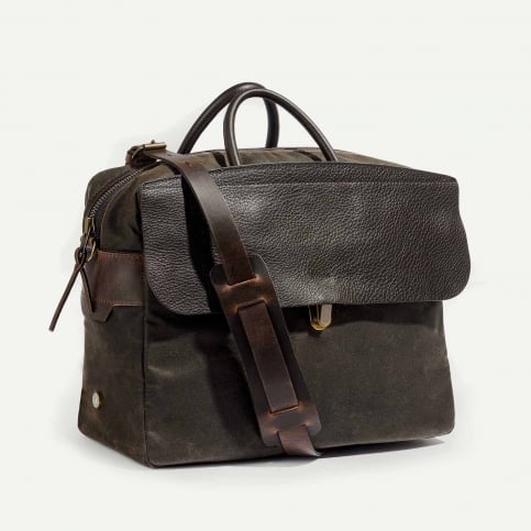 Sac business Zeppo -Toile et cuir Olive