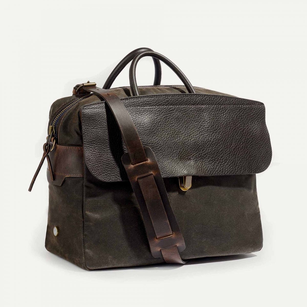 Zeppo Business bag Canvas and leather Olive