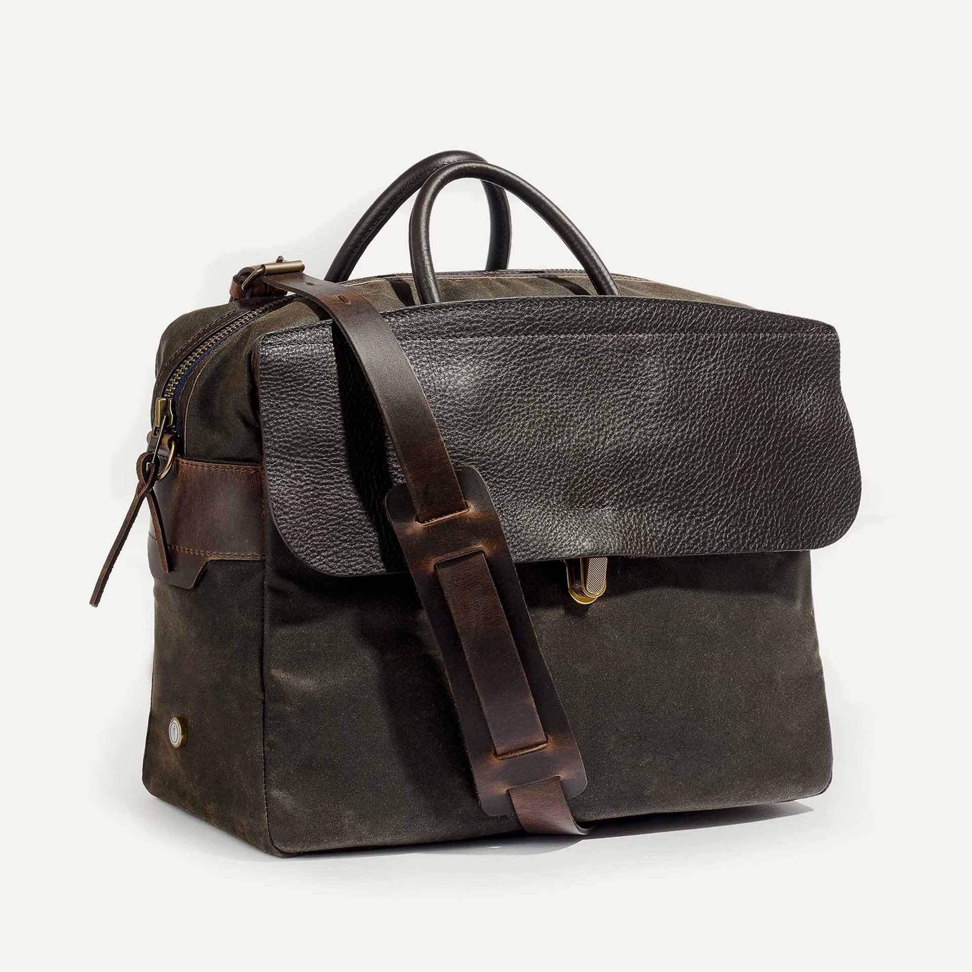Zeppo Business bag - Dark Khaki Waxed (image n°1)