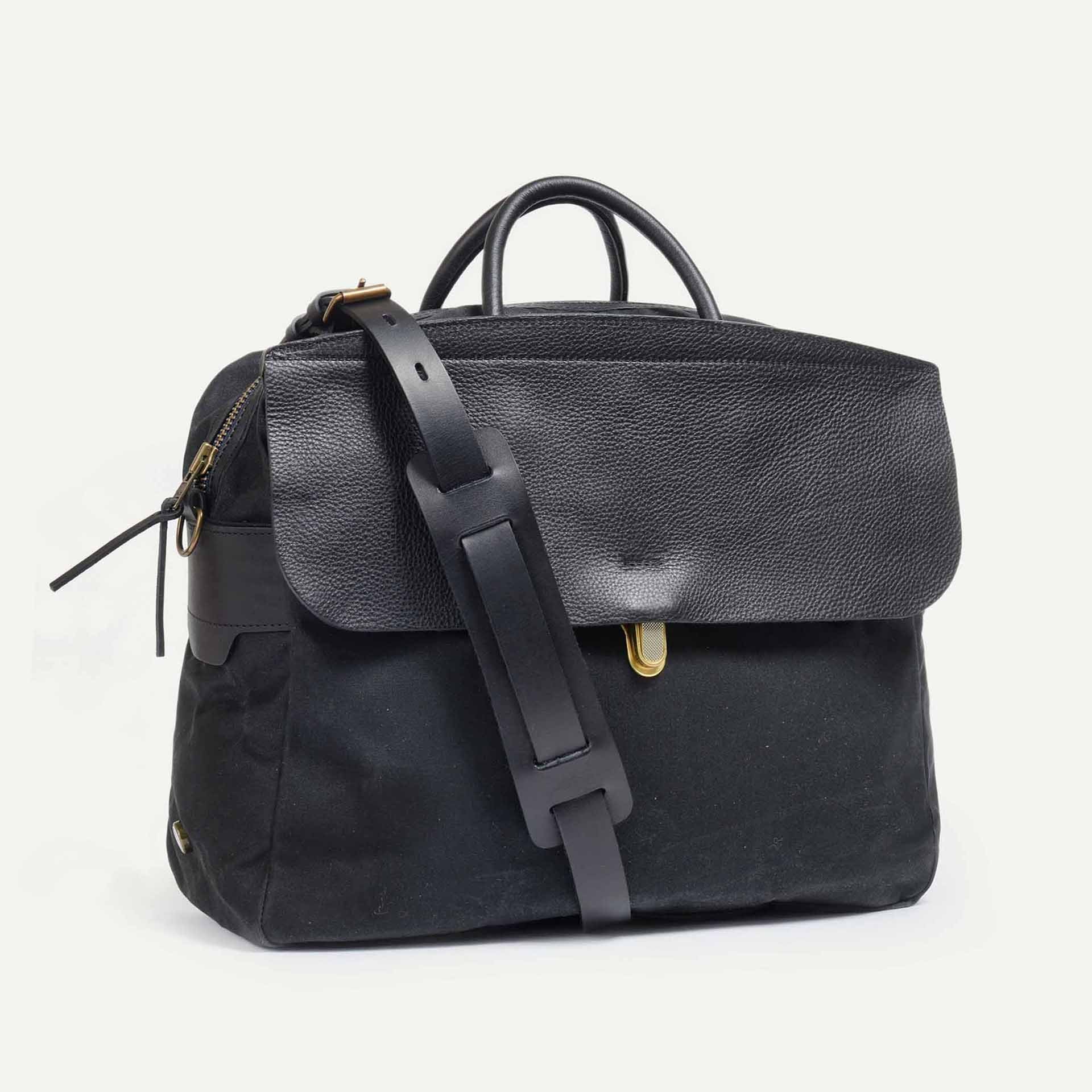 Zeppo Business bag - Canvas and leather - Black