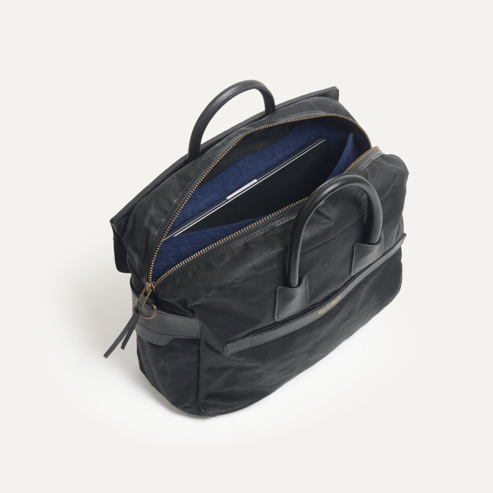 Sac business Zeppo - Noir Waxé (image n°4)