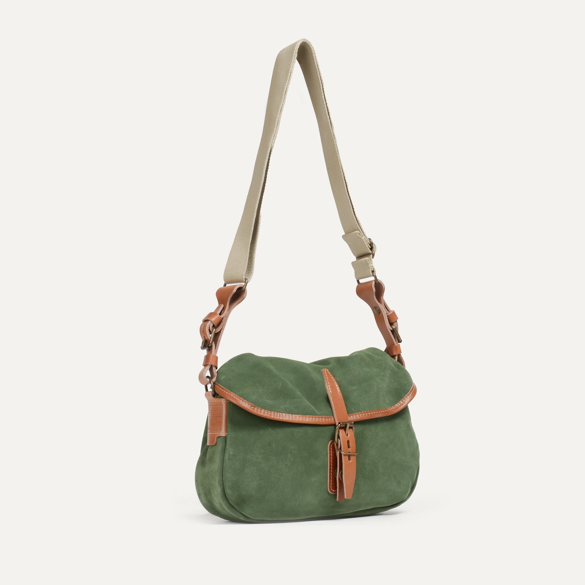 Musette du Pêcheur XS / Cuir Velours - Agave (image n°1)