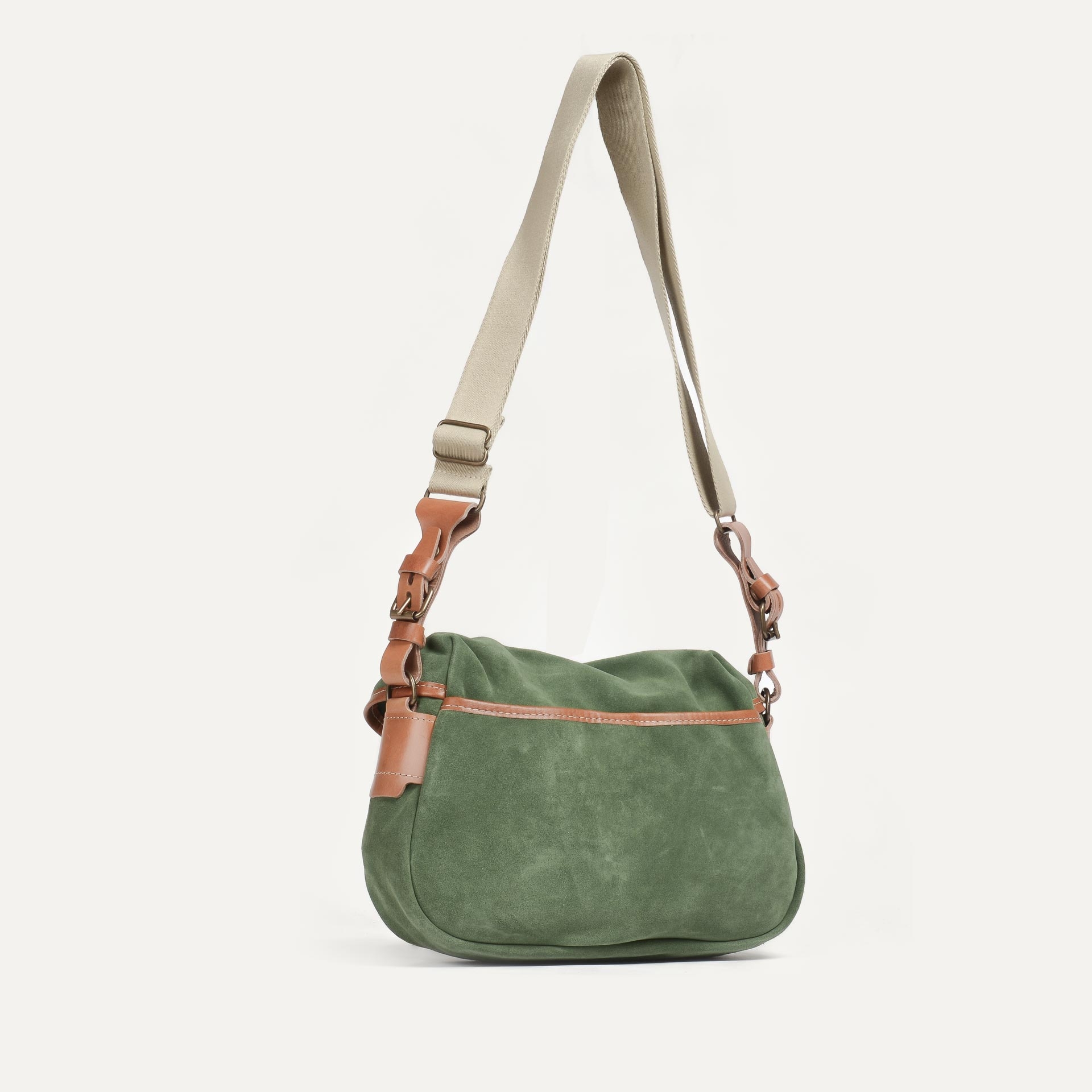Musette du Pêcheur XS / Cuir Velours - Agave (image n°4)