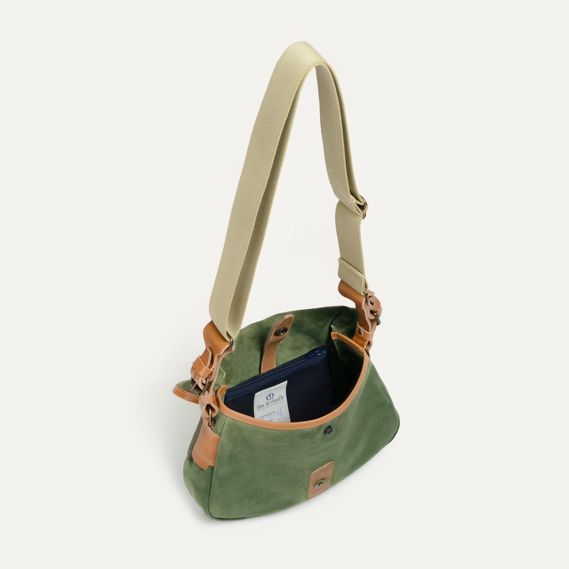 Musette du Pêcheur XS / Cuir Velours - Agave (image n°5)