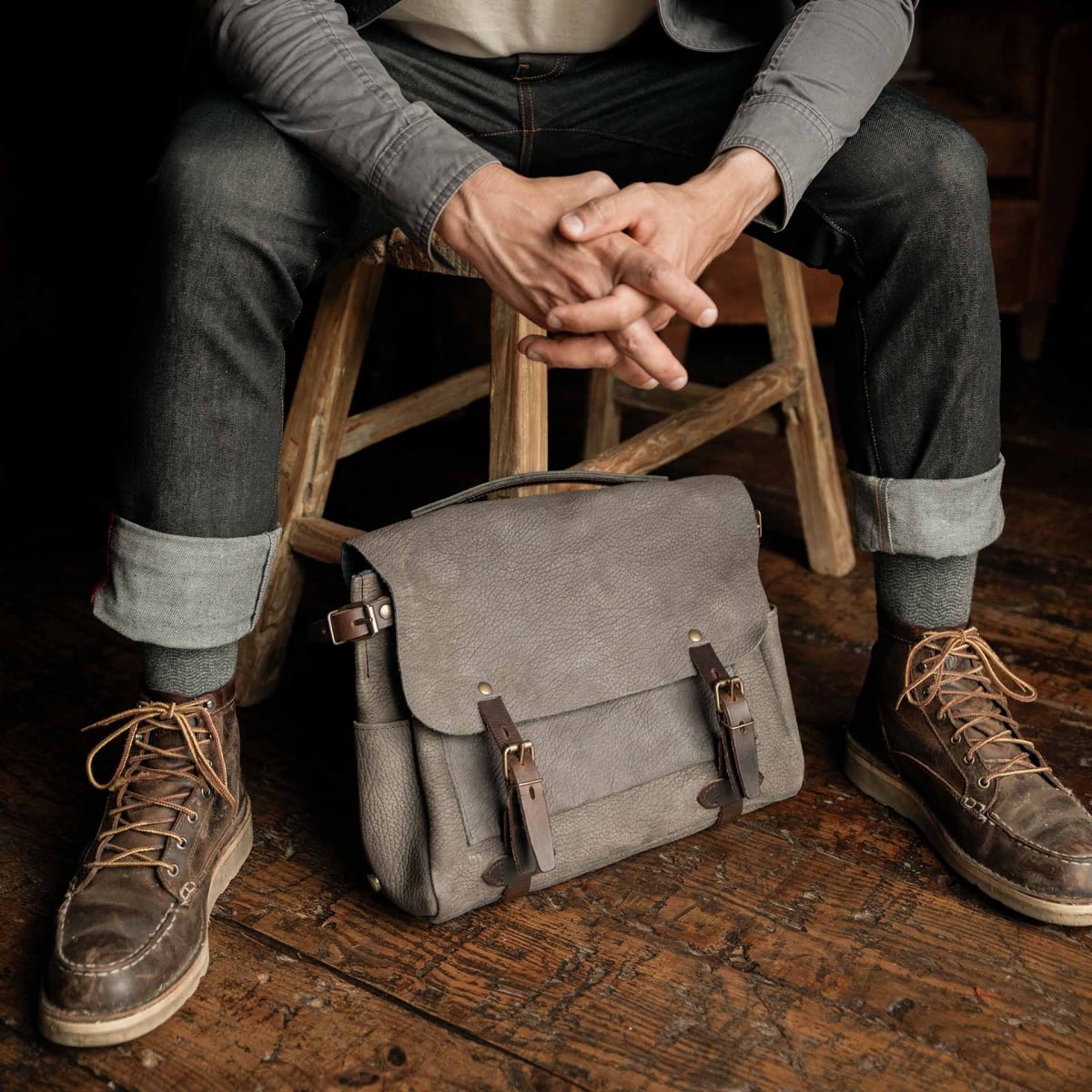 Postman bag Éclair M - Soft Khaki Brown (image n°7)