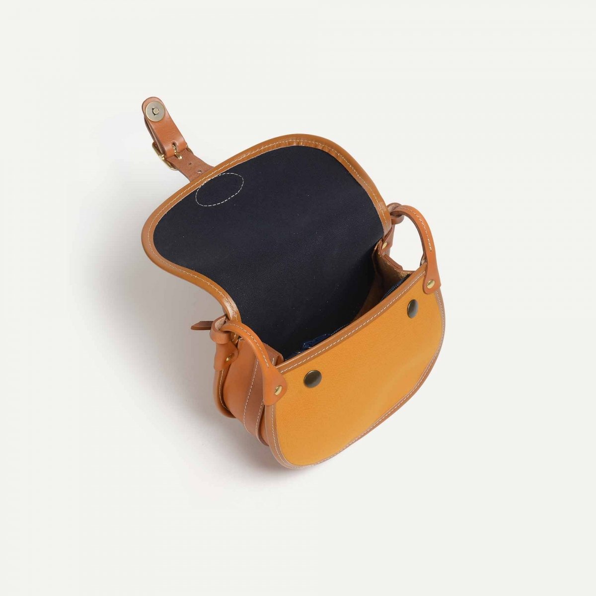 Diane M Gibecière bag - Yellow ochre / Canvas & Leather (image n°4)