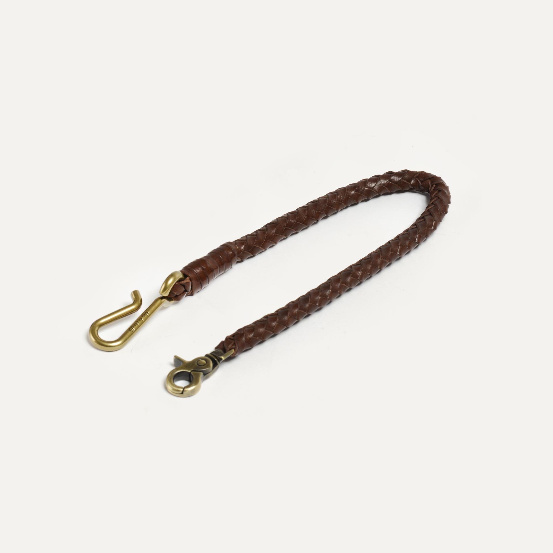 Hook L braided key ring - Brown (image n°2)