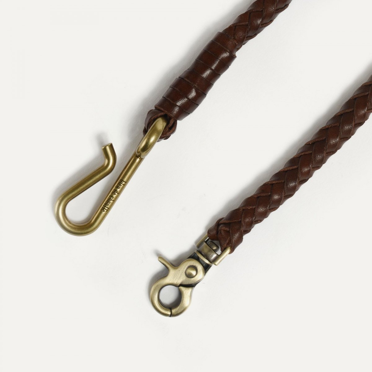 Porte clé tressé Hook L - Marron brun (image n°3)