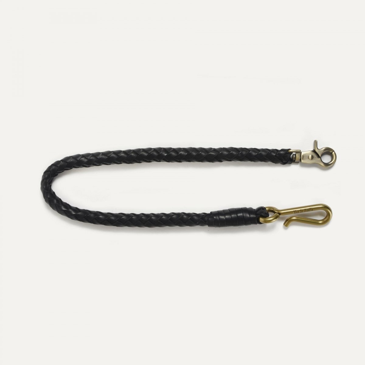 Hook L braided key ring - Black (image n°1)