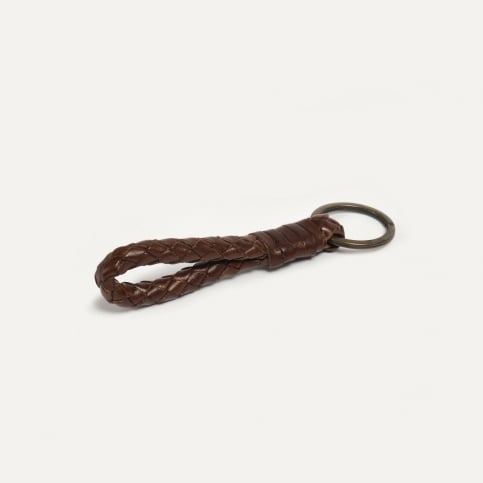 Ring S braided key ring - Brown