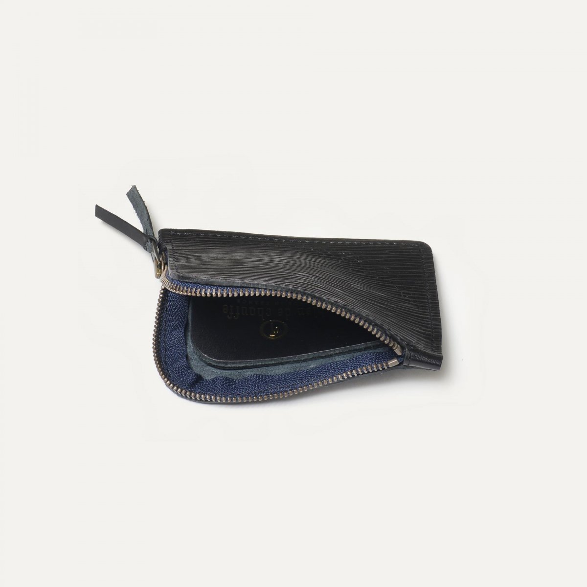 As zippered purse / M - black épi leather