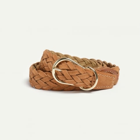 Cléo Belt / braided leather - Honey suede