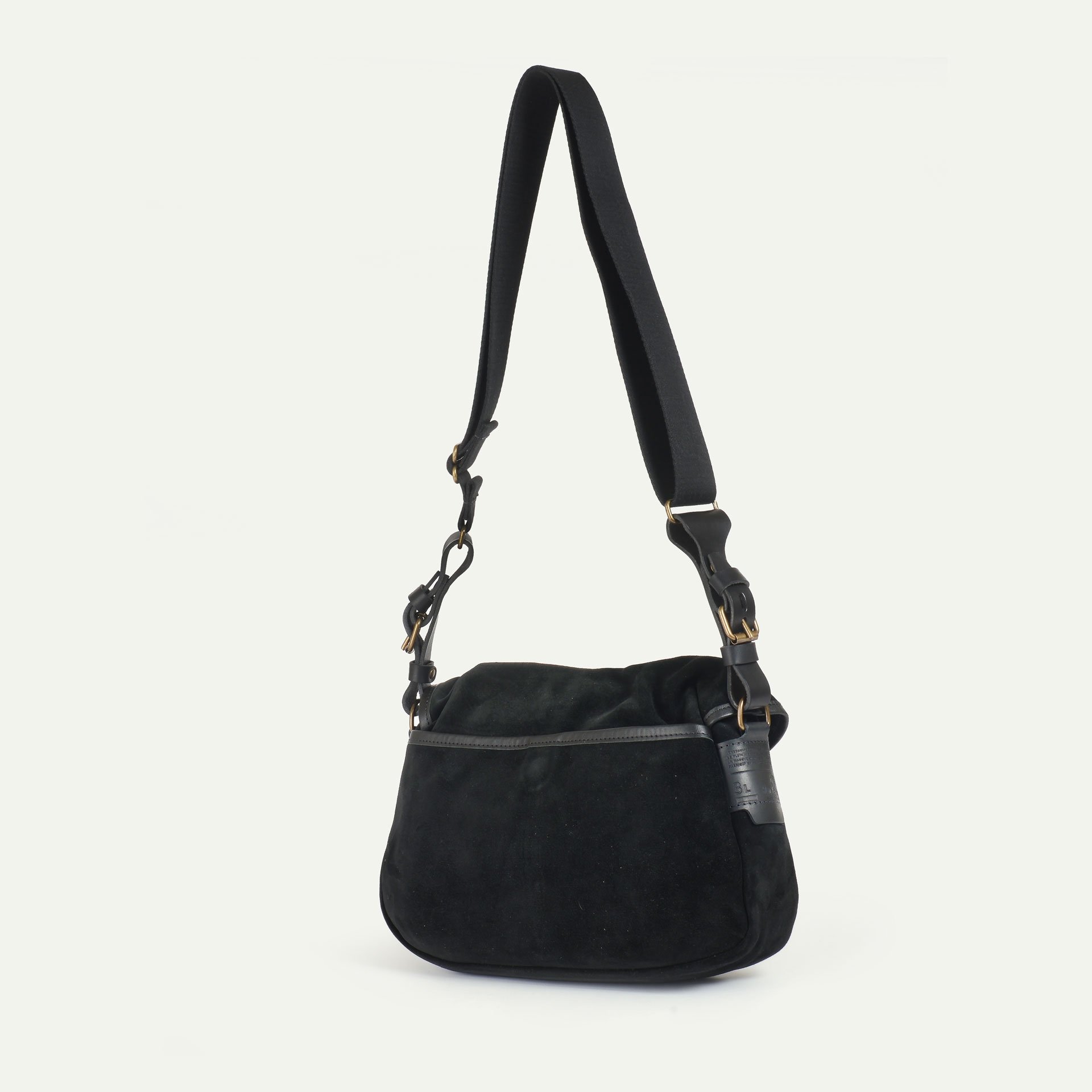 Musette du Pêcheur XS / Cuir Velours - Noir (image n°3)