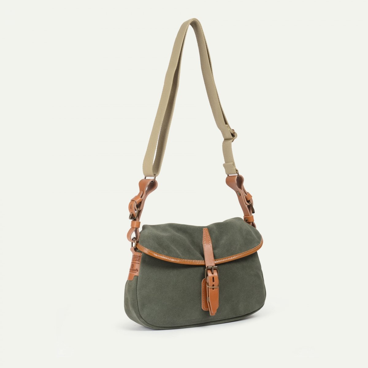 Musette du Pêcheur XS / Cuir Velours - Vert bouleau (image n°1)
