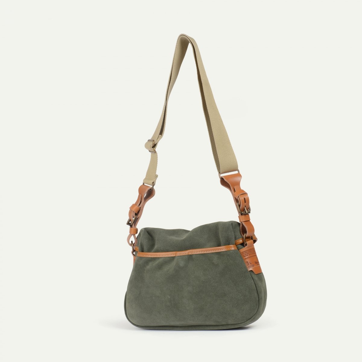 Musette du Pêcheur XS / Cuir Velours - Vert bouleau (image n°3)