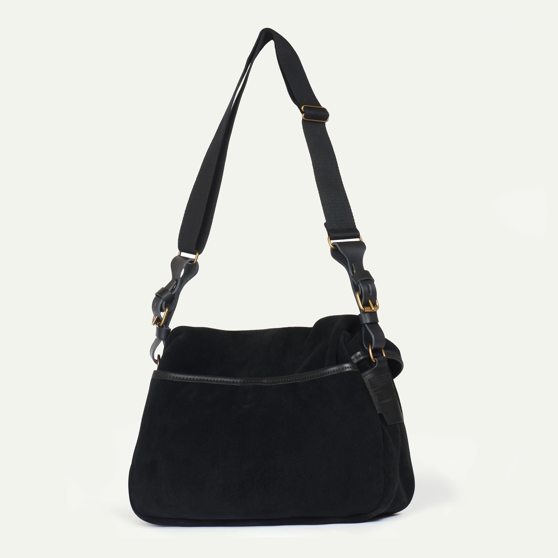 Musette du pêcheur M / Cuir Velours - Noir (image n°3)