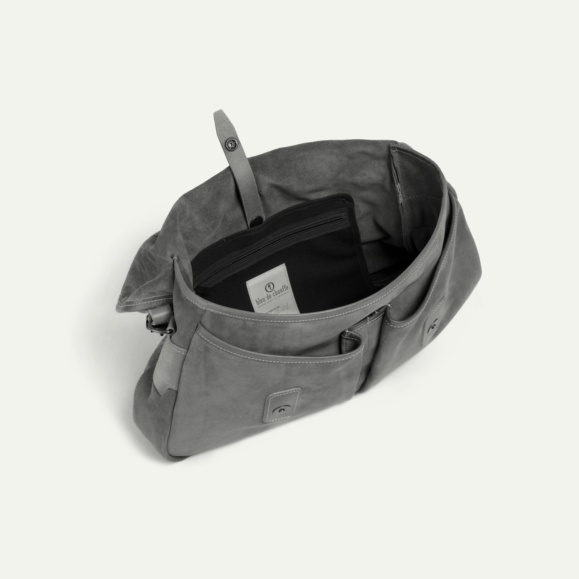 Musette du pêcheur M / Cuir Velours - Noir (image n°4)
