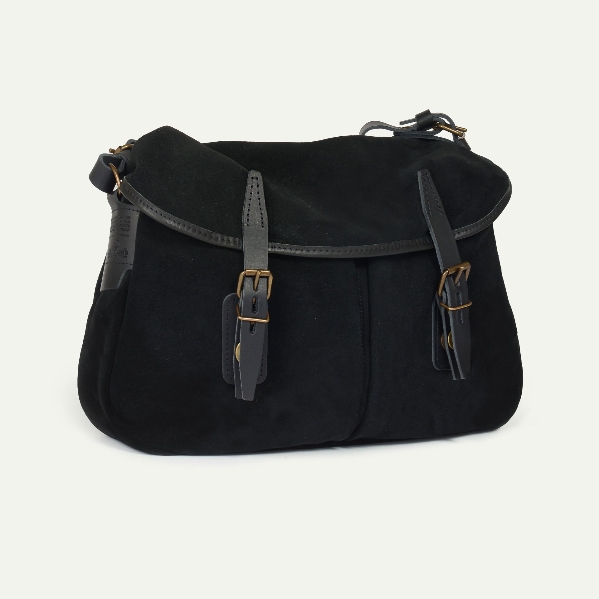 Musette du pêcheur M / Cuir Velours - Noir (image n°2)