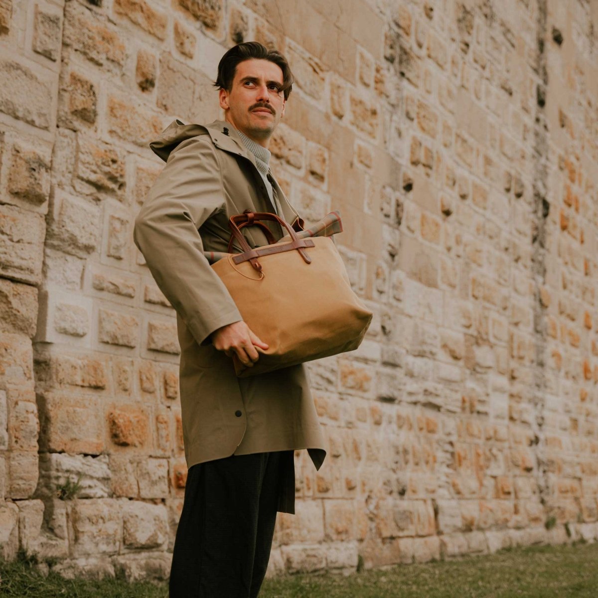 Sac Business Woody - Carreaux Camel (image n°6)