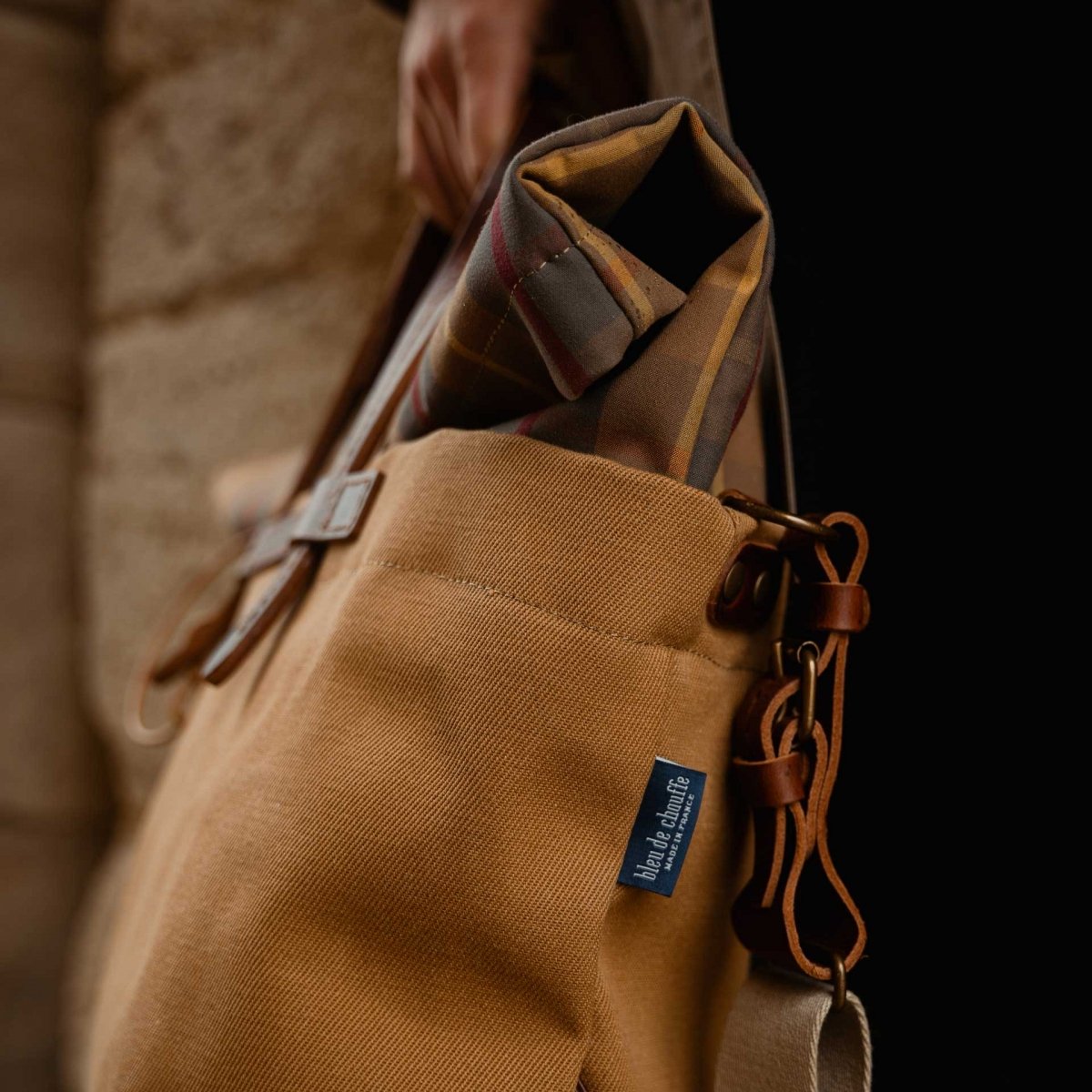 Woody Business bag - Check Camel (image n°7)