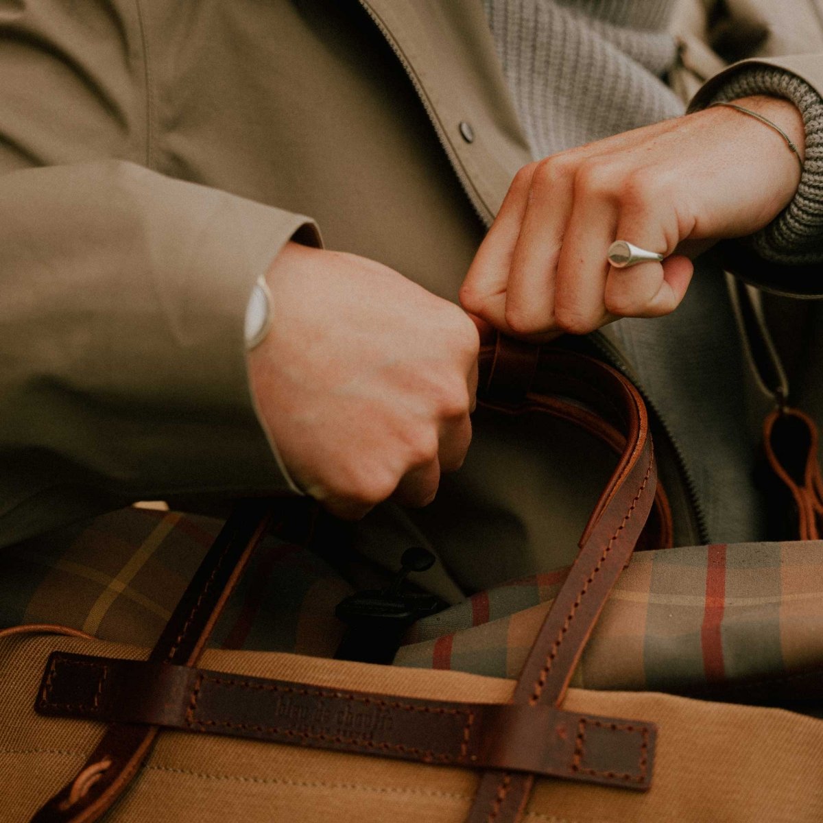 Woody Business bag - Check Camel (image n°8)