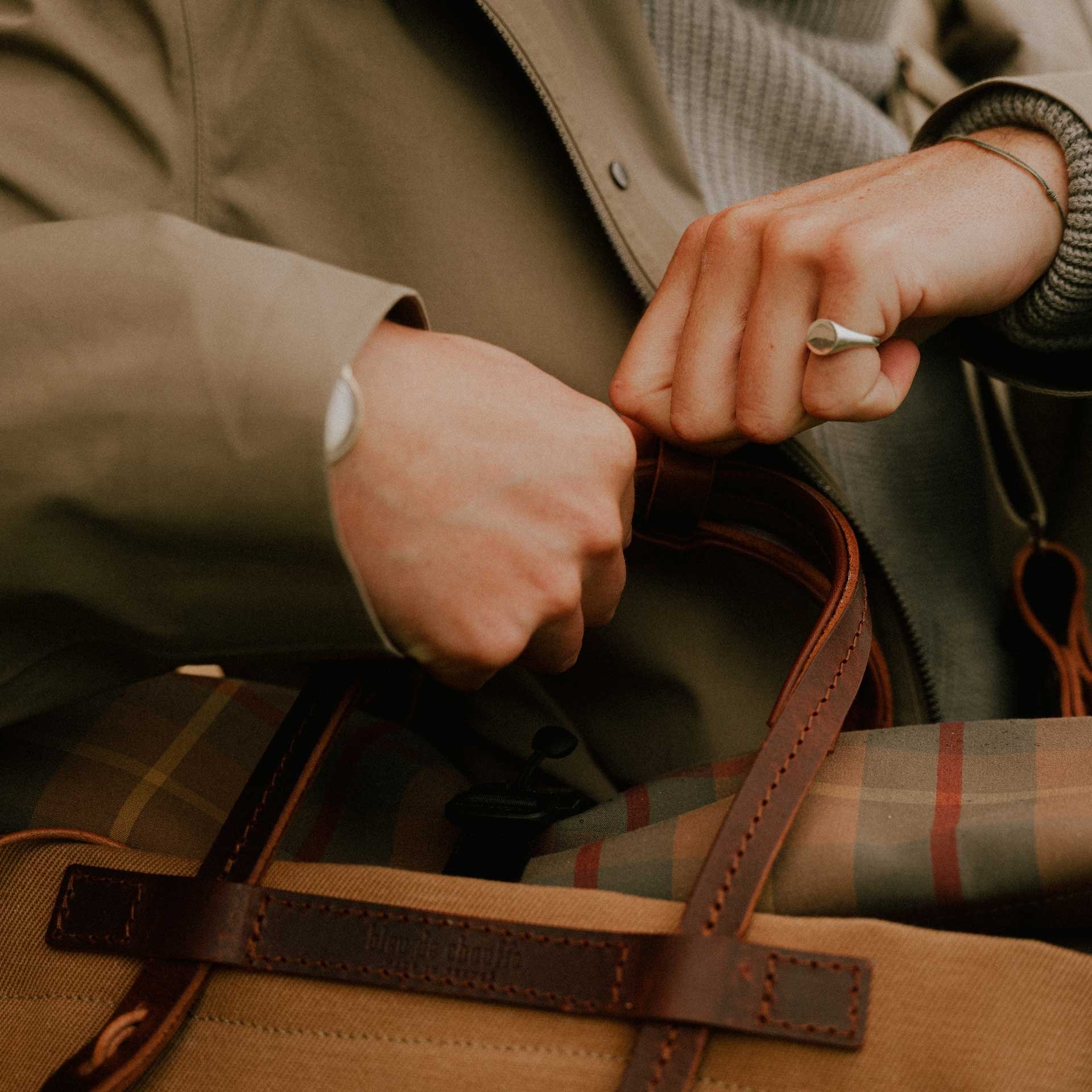 Woody Business bag - Check Camel (image n°8)