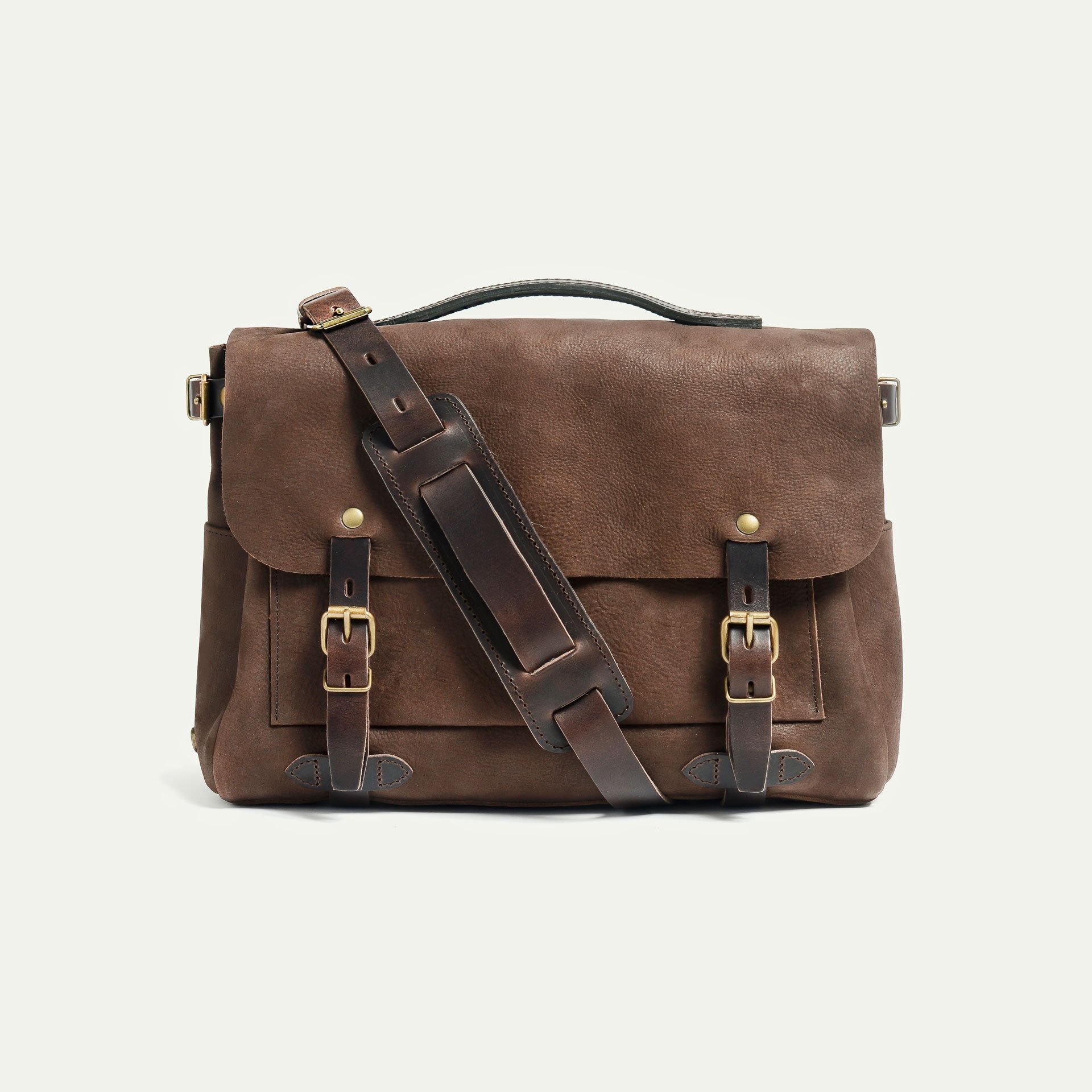 Postman bag Éclair S - Coffee / Waxed Stonewashed Leather (image n°1)