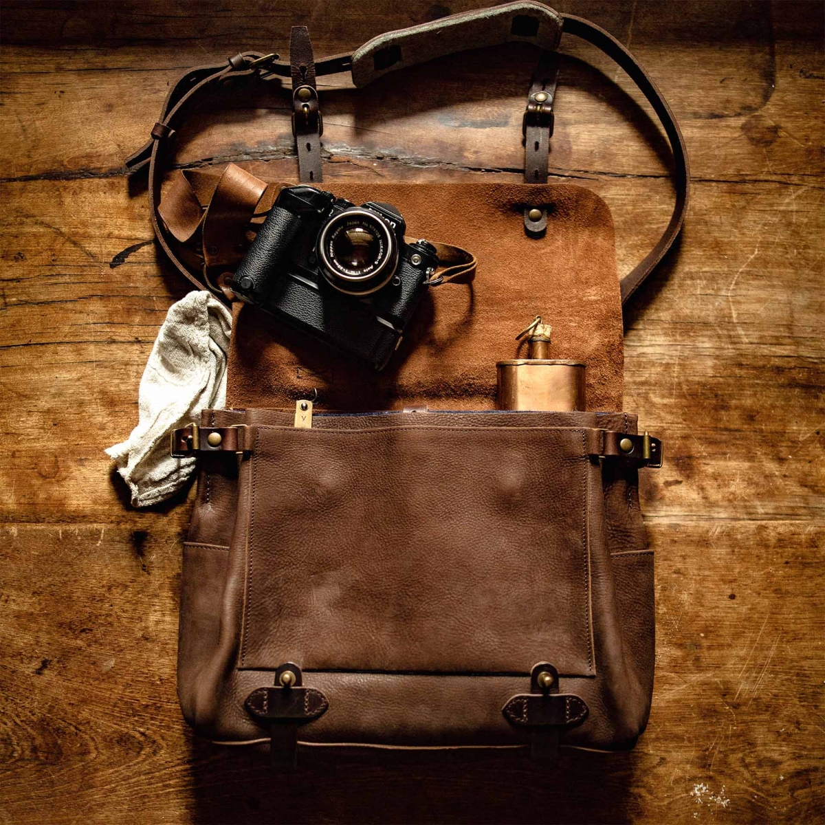 Postman bag Éclair S - Coffee / Waxed Stonewashed Leather (image n°6)