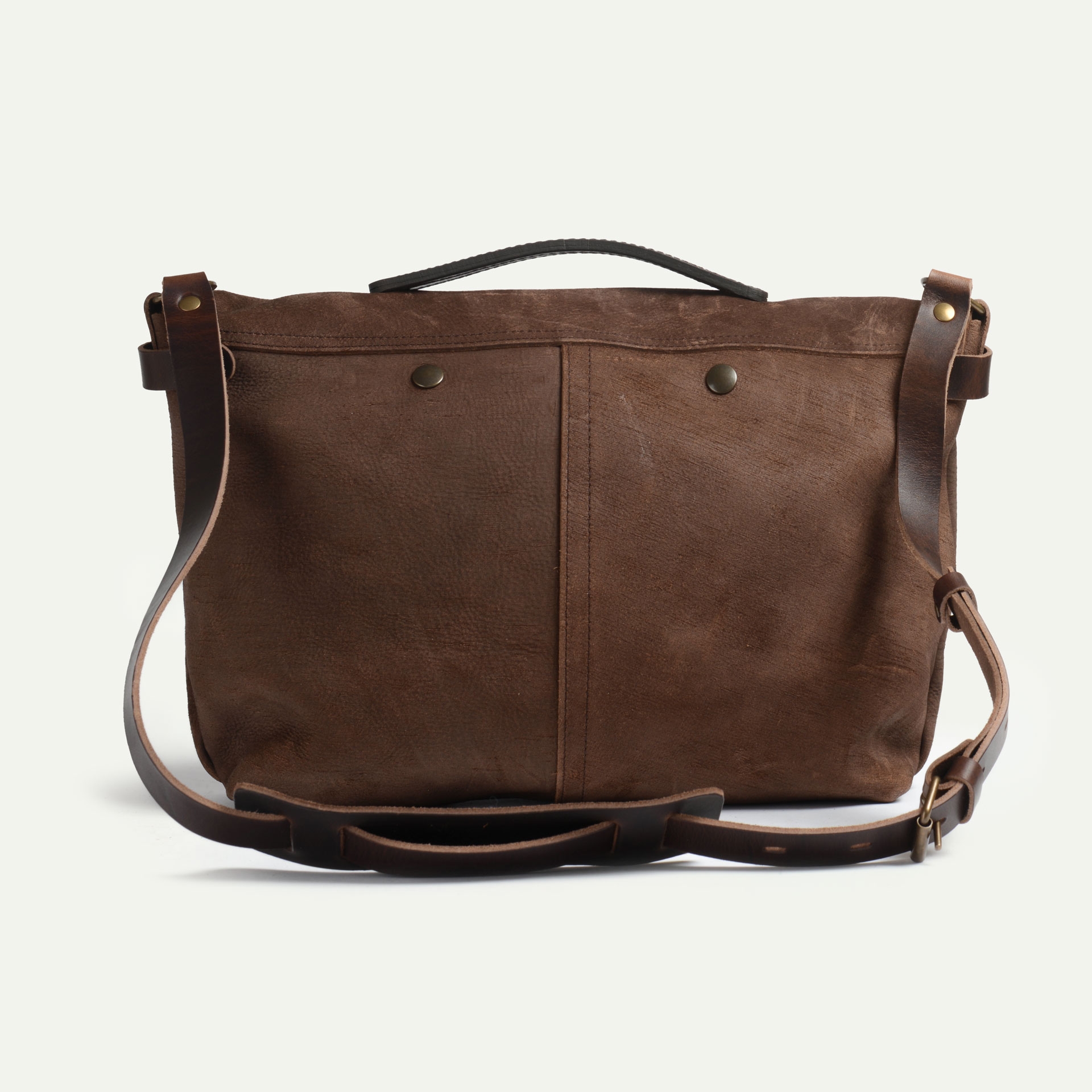 Lucien Satchel bag - Coffee / Waxed Leather - Men's laptop bag