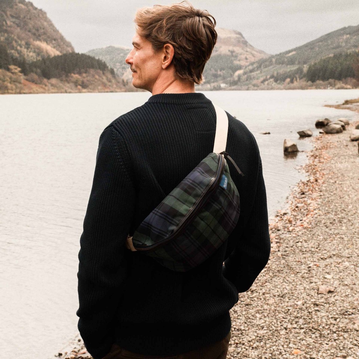 New Beat XL Belt bag - Blue tartan (image n°3)