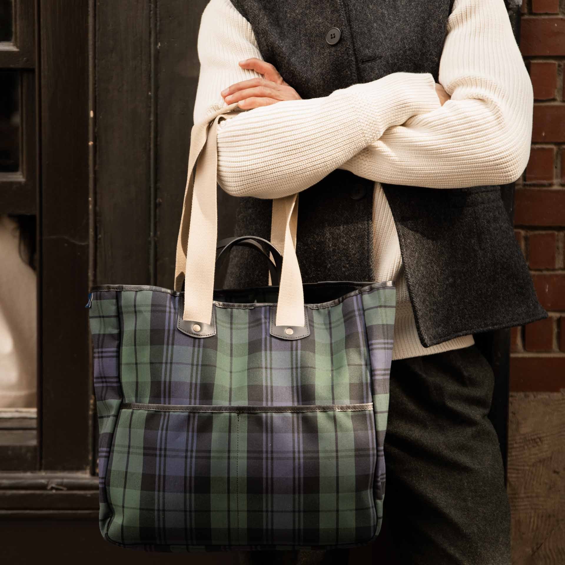 Tragetasche Musette Meline - Navy Tartan (image n°6)