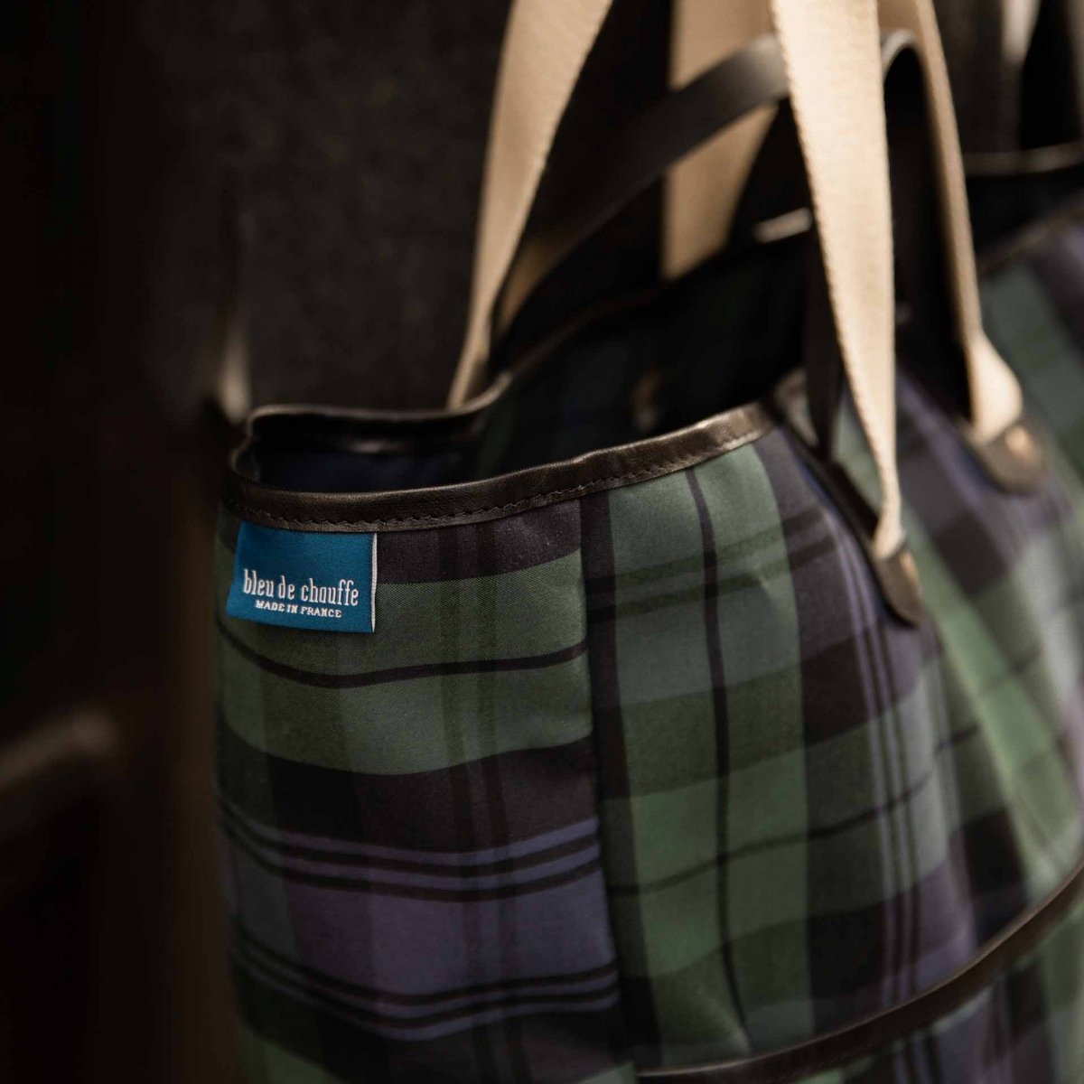 Tote Bag Musette Meline - Tartan Navy Blue (image n°8)