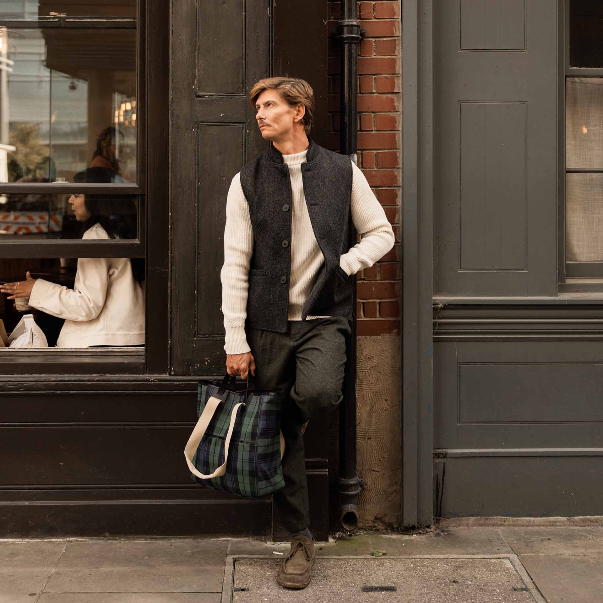 Tragetasche Musette Meline - Navy Tartan (image n°7)