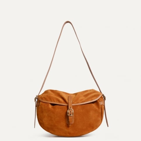 Musette du pêcheur demi lune Margot - Ocre Suede